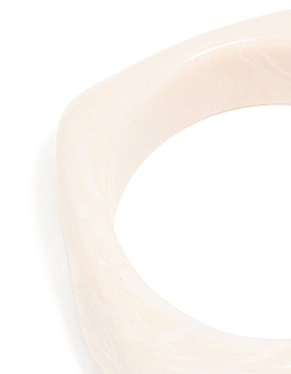 Cream Acrylic Marble Bangle