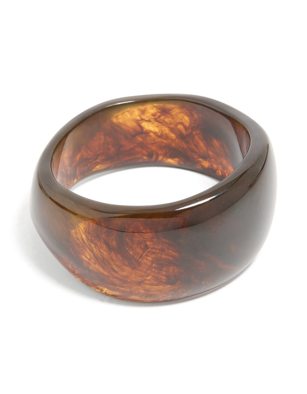 Brown Acrylic Marbled Large Bangle
