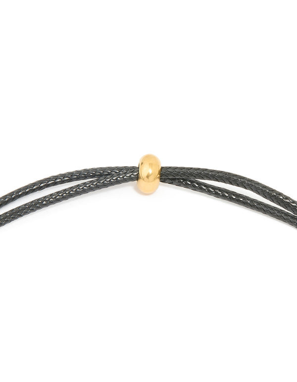 Waterproof Gold Plated Stainless Large Bubble Letter E Cord Necklace