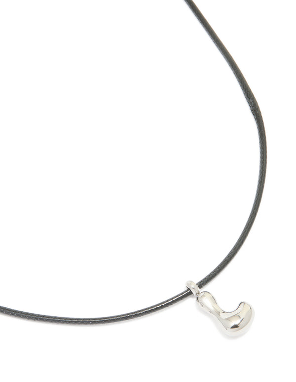 Waterproof Stainless Steel Bubble Large Bubble Letter L Cord Necklace