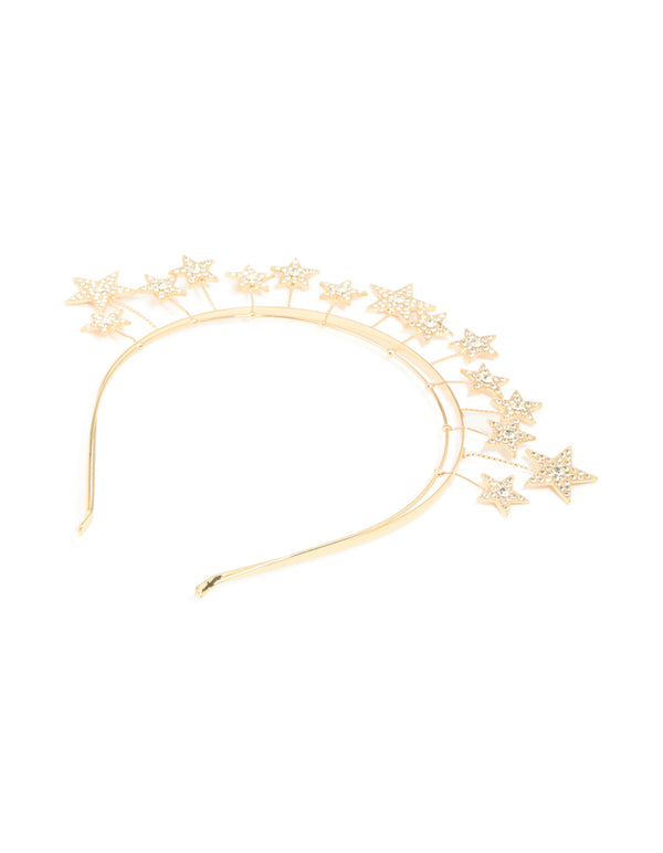 Gold Diamante Star Headband