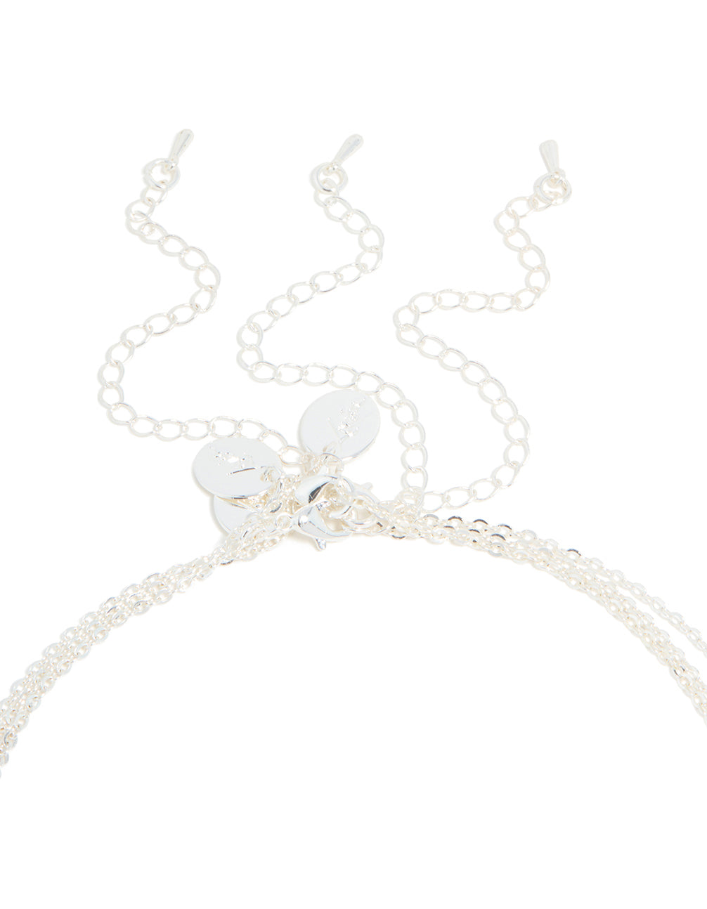 Silver Plated Cubic Zirconia Mixed Pendant Layered Necklace