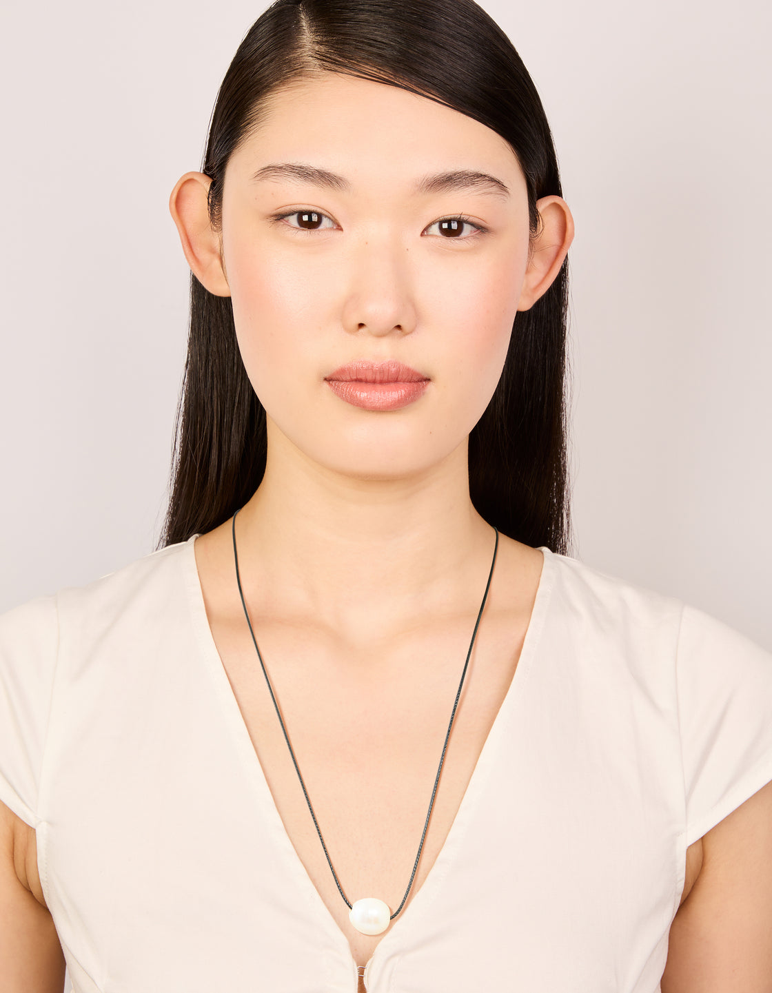 Gold Freshwater Pearl Cord Necklace