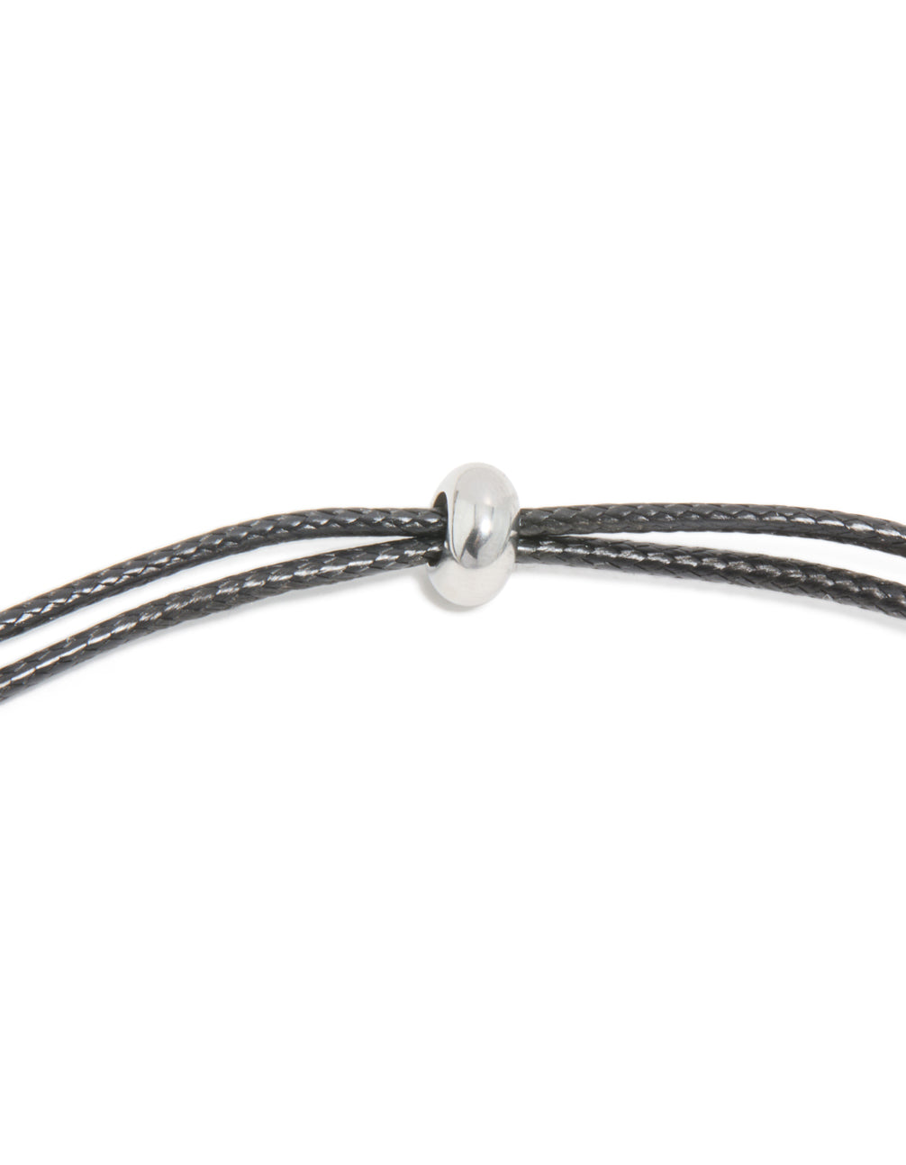 Designed waterproof pendant stainless steel cord necklace in silver and dimgrey clasp detail view