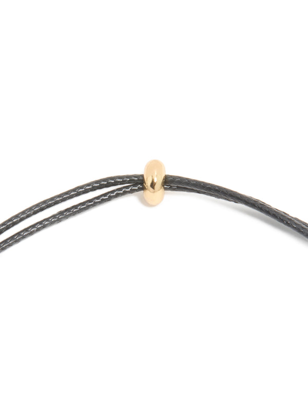 Waterproof Gold Plated Stainless SteeL U-Shaped Pendant Cord Necklace