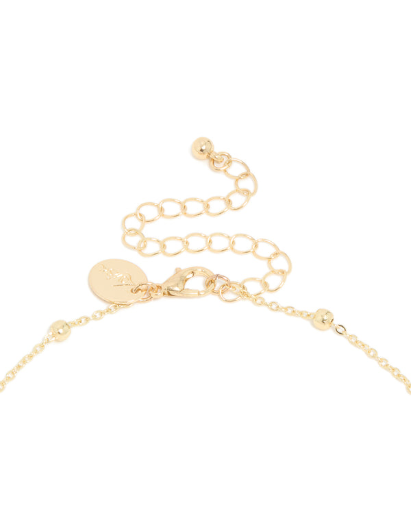 Gold Plated Freshwater Pearl & Pink Rose Quartz Semi Precious Stone Chip Necklace
