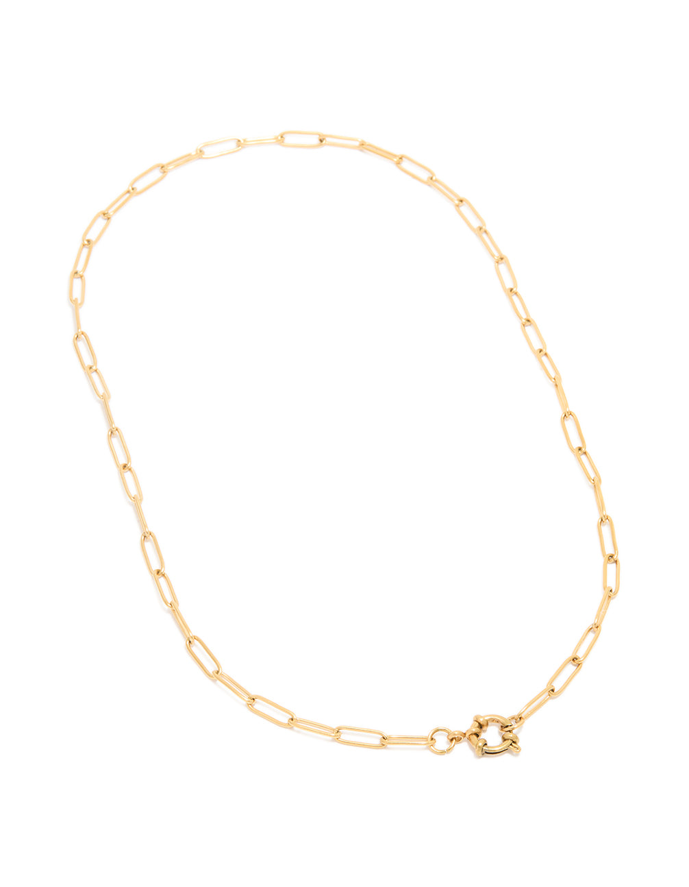 Waterproof Gold Plated Stainless Steel Fine Link Dainty Clasp Necklace