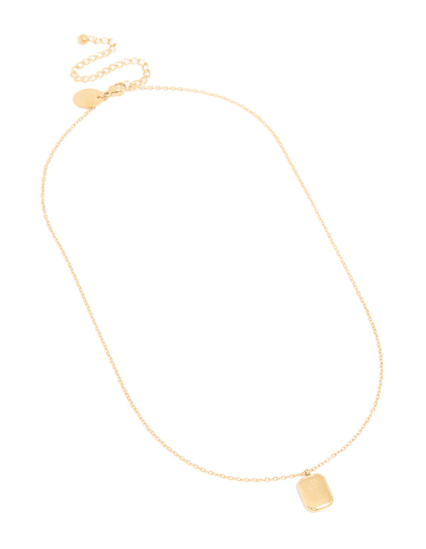 Elegant waterproof gold plated stainless steel floral detail dainty February birth flower violet necklace front view