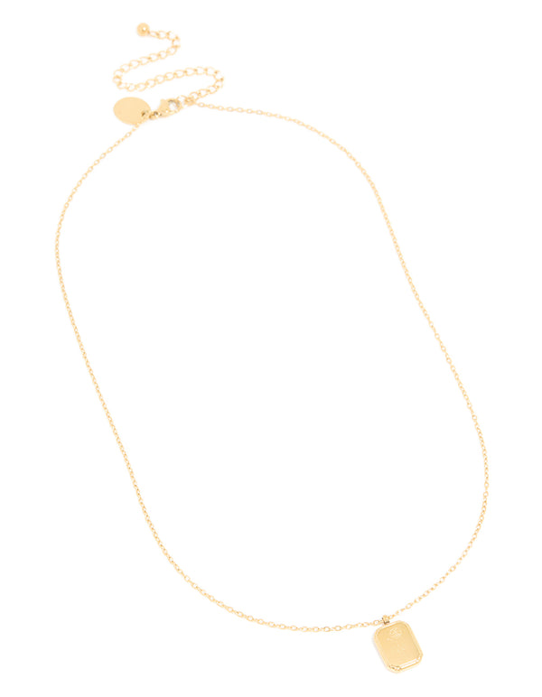 Waterproof Gold Plated Stainless Steel Birth Flower June Rose Necklace
