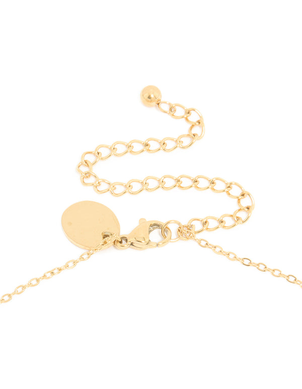 Waterproof Gold Plated Stainless Steel Birth Flower June Rose Necklace