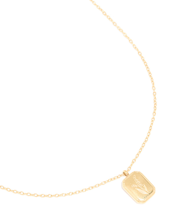 Showcasing a waterproof birth flower May hawthorn necklace crafted from gold plated stainless steel with floral accents close up view