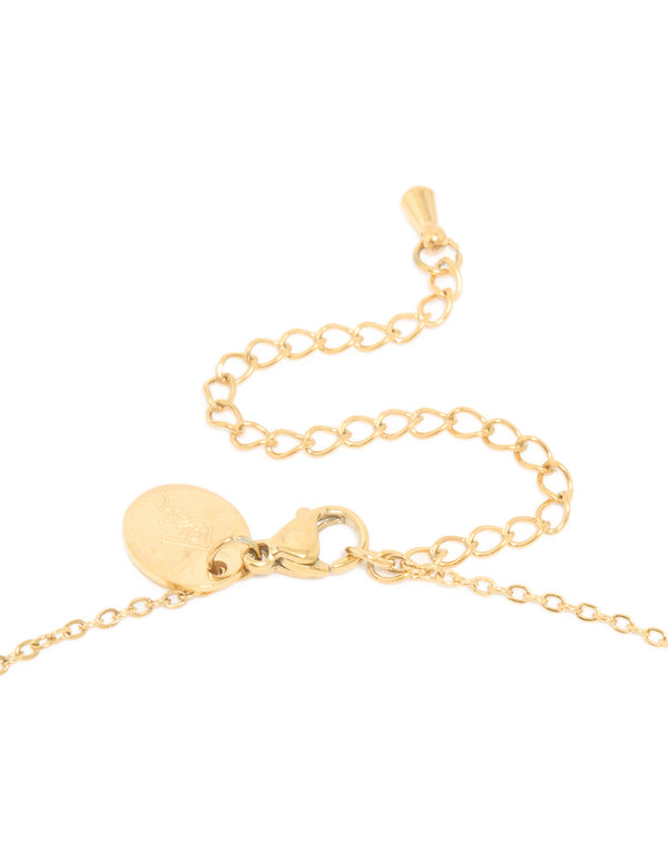 Waterproof Gold Plated Stainless Steel Letter C Dainty Pendant Necklace