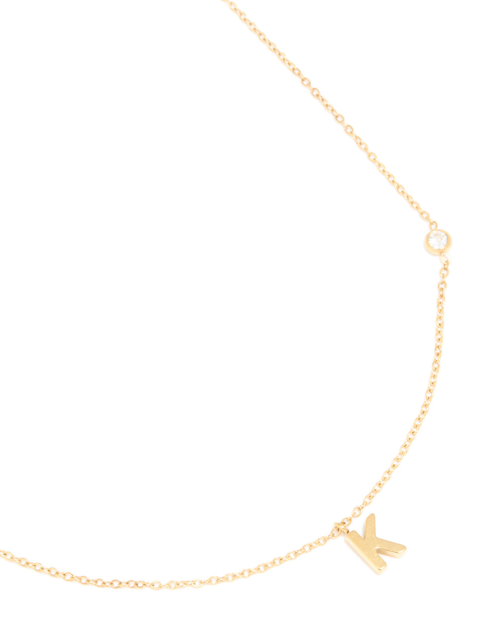 Initial Gold Plated Stainless Steel Waterproof Pendant Gold Dainty Necklace