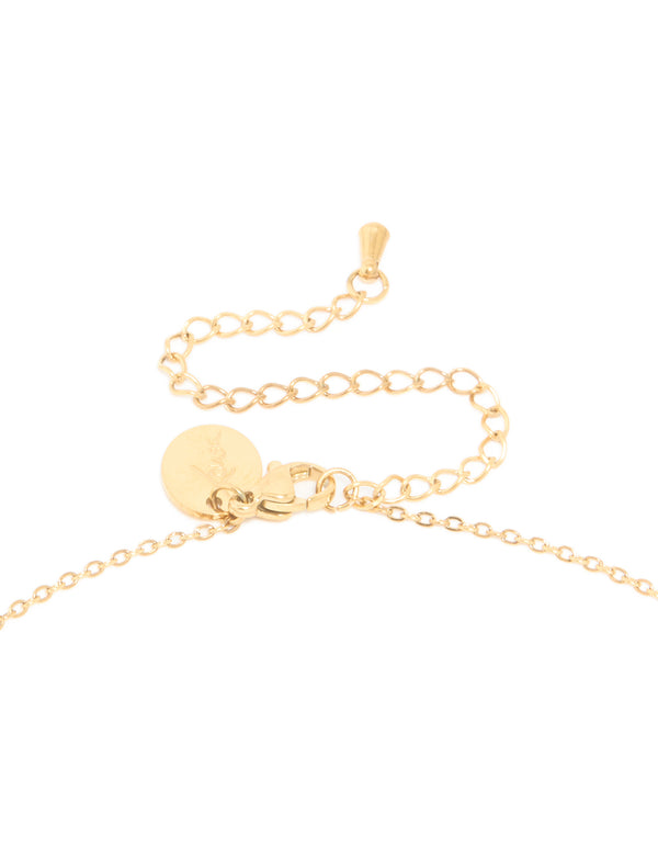 Waterproof Gold Plated Stainless Steel Letter K Dainty Pendant Necklace