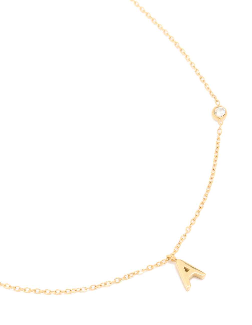 Initial Gold Plated Stainless Steel Waterproof Pendant Gold Necklace