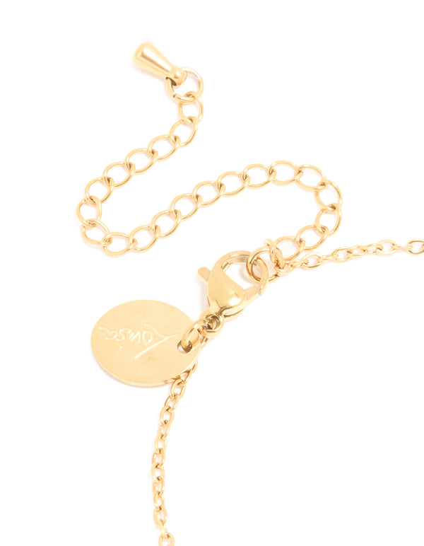 Waterproof Gold Plated Stainless Steel October Pink Cubic Zirconia Birthstone Bracelet