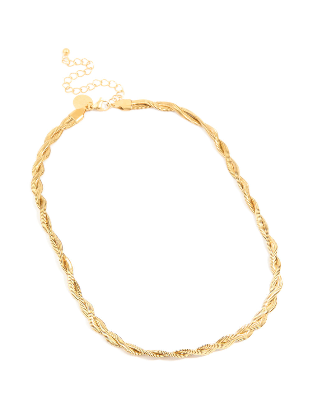 Waterproof Gold Plated Stainless Steel Snake Chain Twisted Necklace