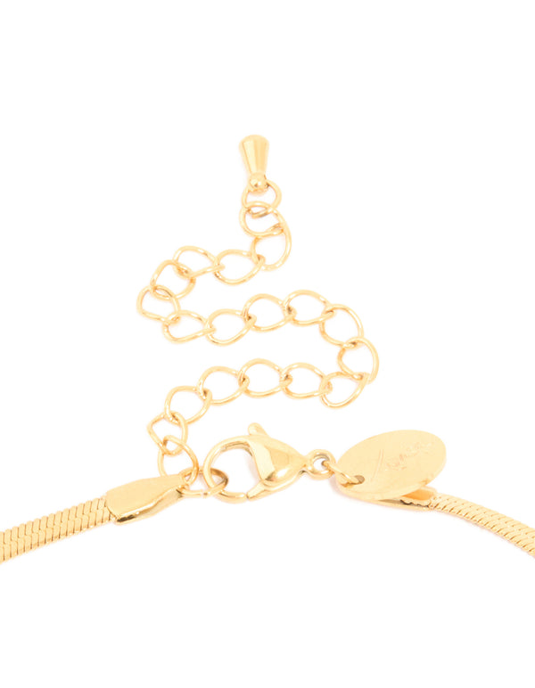 Waterproof Gold Plated Stainless Steel Fine Flat Snake Chain Necklace