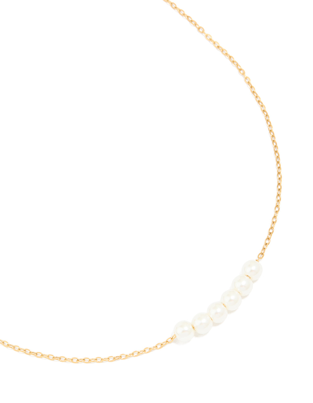Waterproof Gold Plated Stainless Steel Pearls Necklace