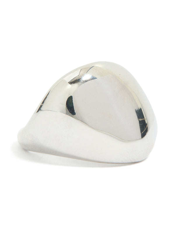 Waterproof Stainless Steel Smooth Pebble Ring