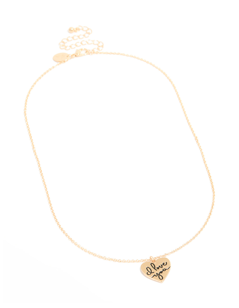 Gold 'I Love You' Heart Necklace