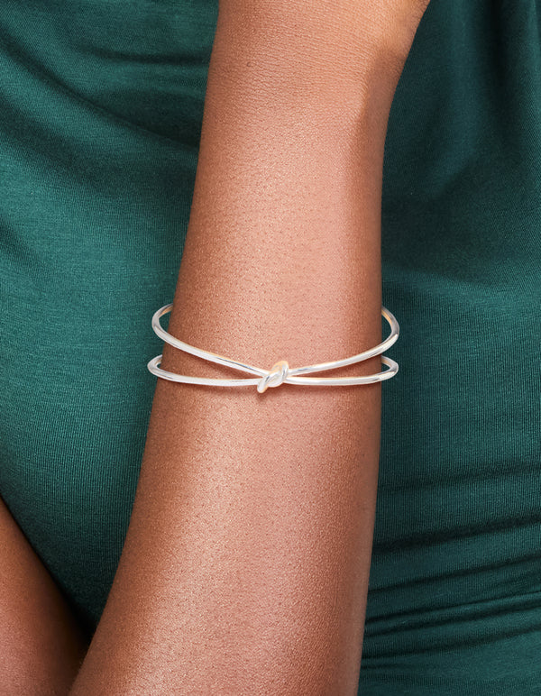 Silver Twisted Wrist Cuff