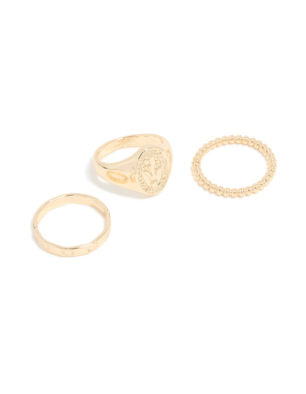 Gold Mary & Bubble Rings 3-Pack