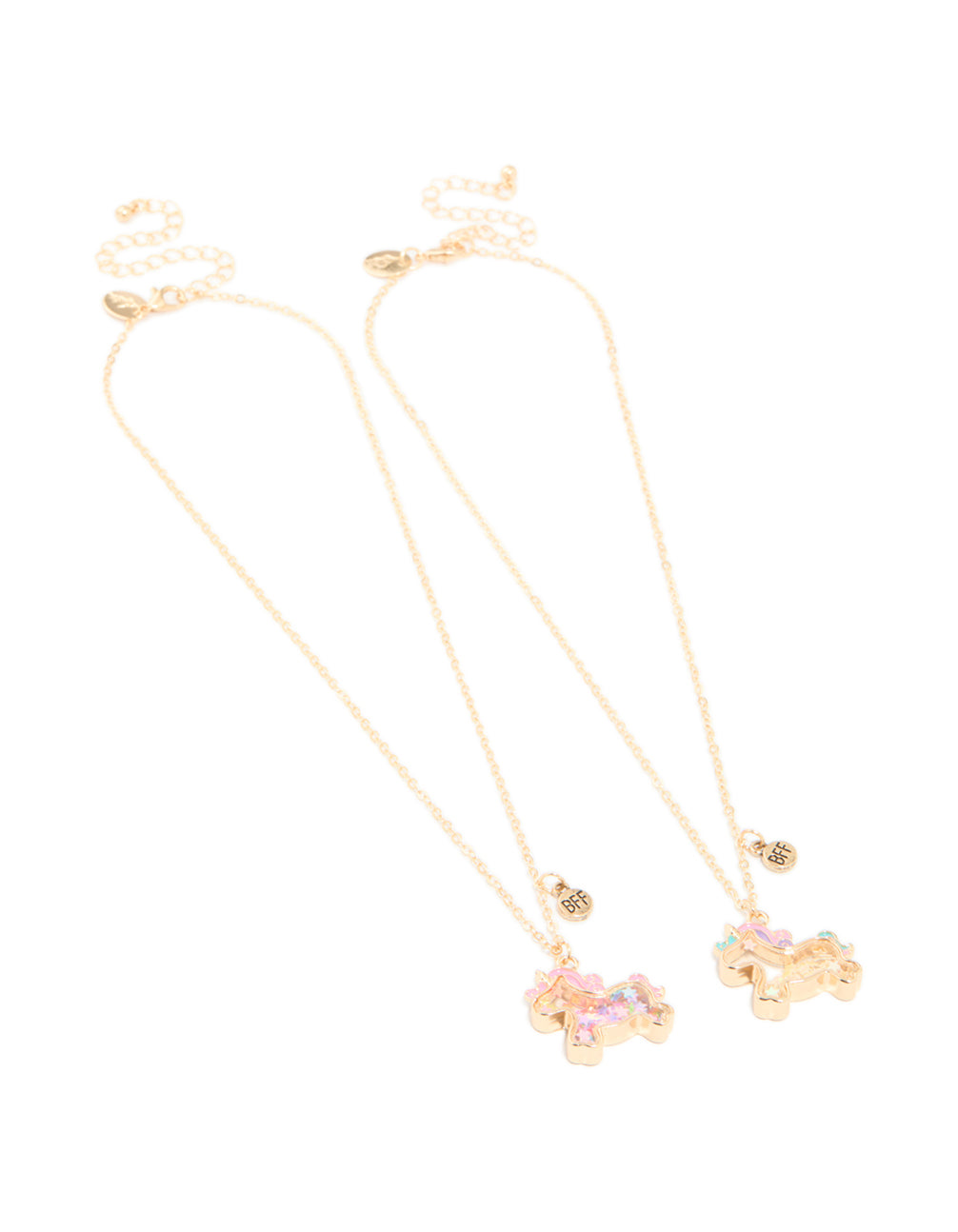 Kids Gold Shaker Unicorn Necklaces 2-Pack