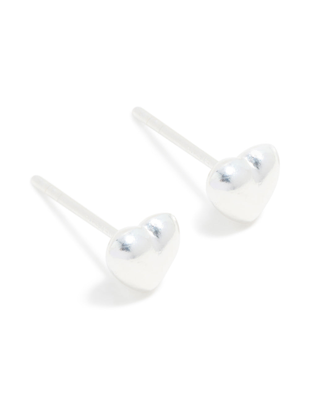 Sterling Silver Chubby Heart Stud Earrings