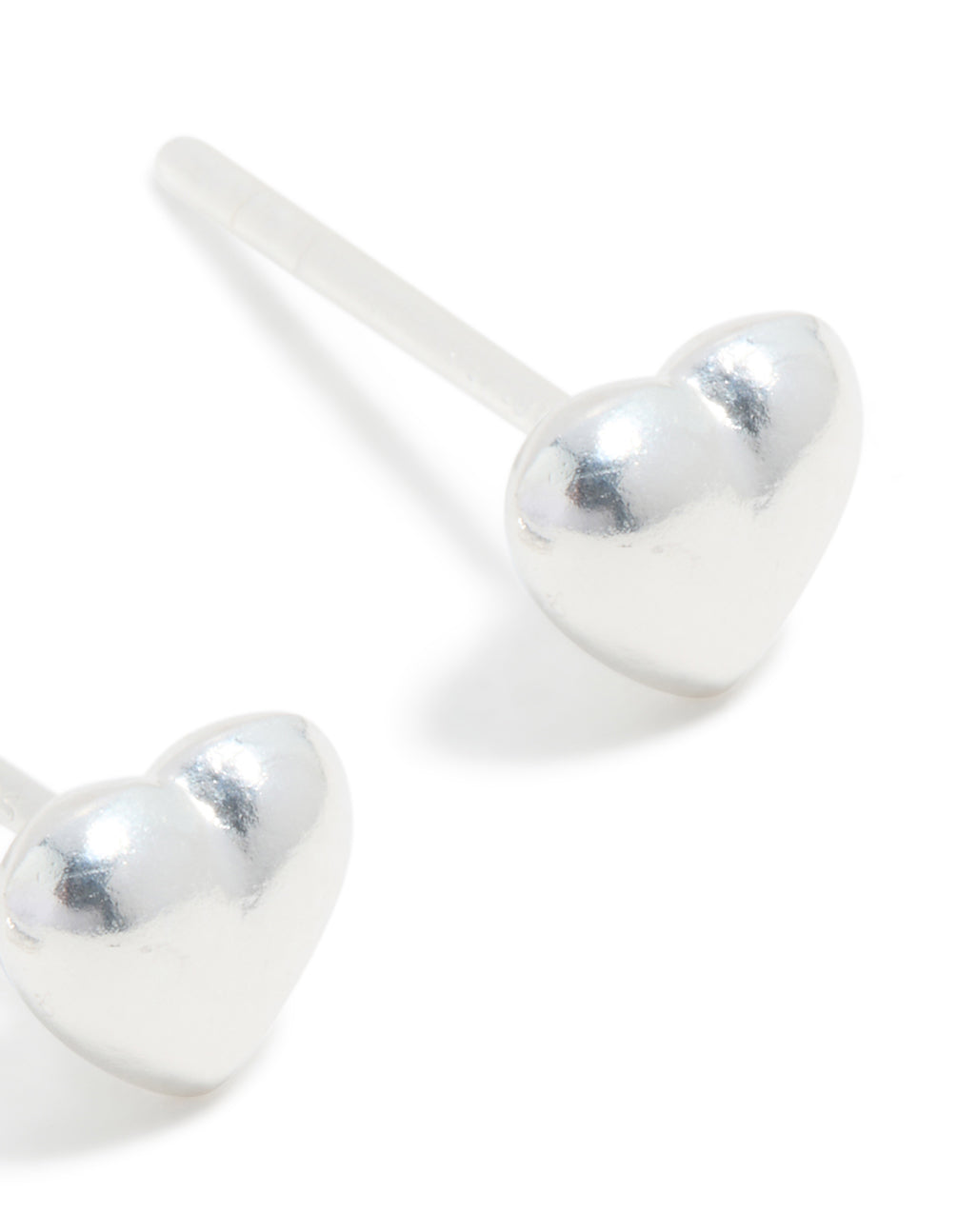 Sterling Silver Chubby Heart Stud Earrings