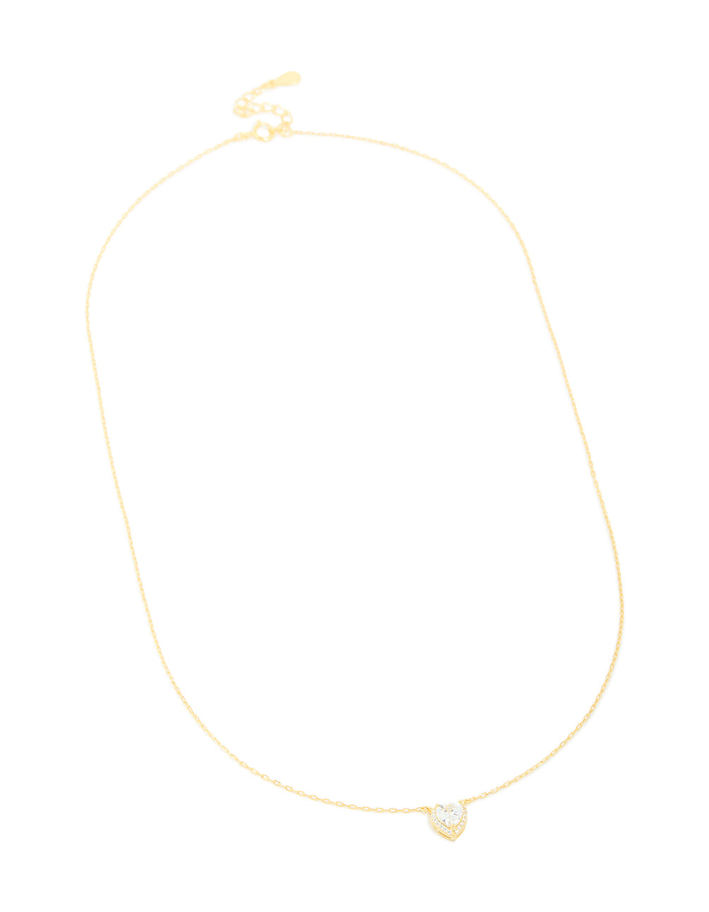 Sterling Silver Cubic Zirconia Halo Heart Necklace