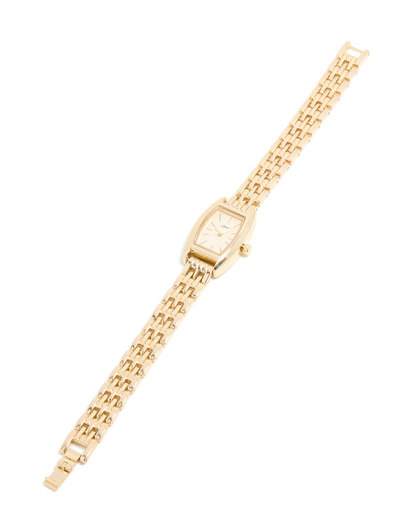Gold Mini Rectangular Watch