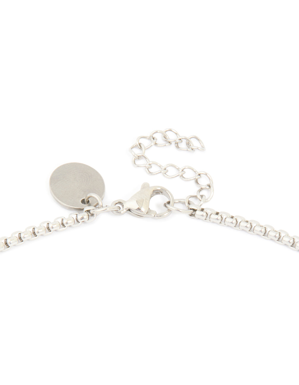 Mens Waterproof Stainless Steel Black Enamel Tag Pendant Necklace