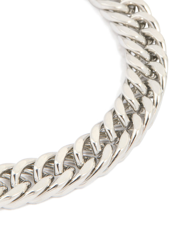 Mens Waterproof Stainless Steel Large Miami Cuban Link Bracelet