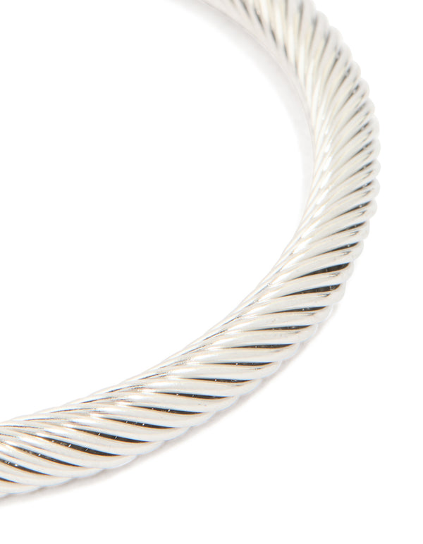 Mens Waterproof Stainless Steel Large Twisted Wire Cuff