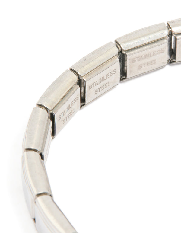 Mens Waterproof Stainless Steel Stretch Link Chain Bracelet