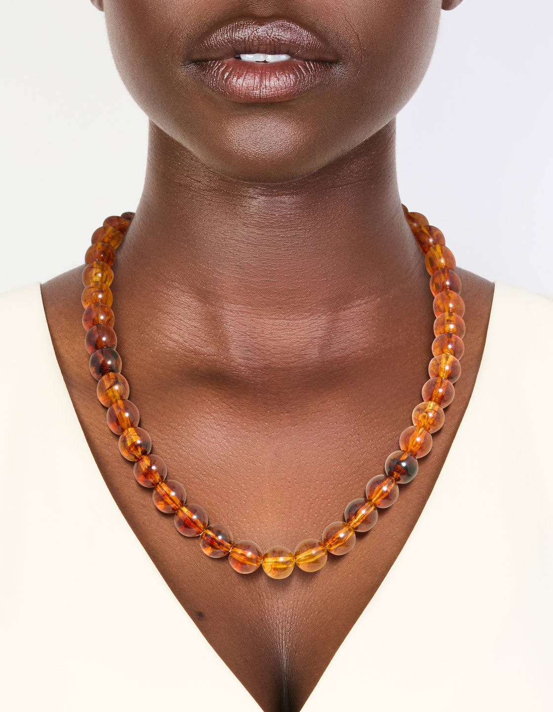 Brown Acrylic Beaded Necklace