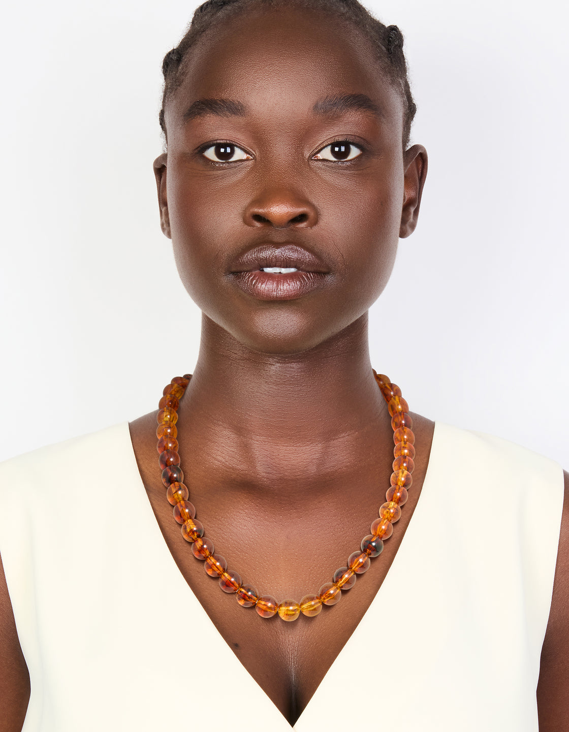 Brown Acrylic Beaded Necklace