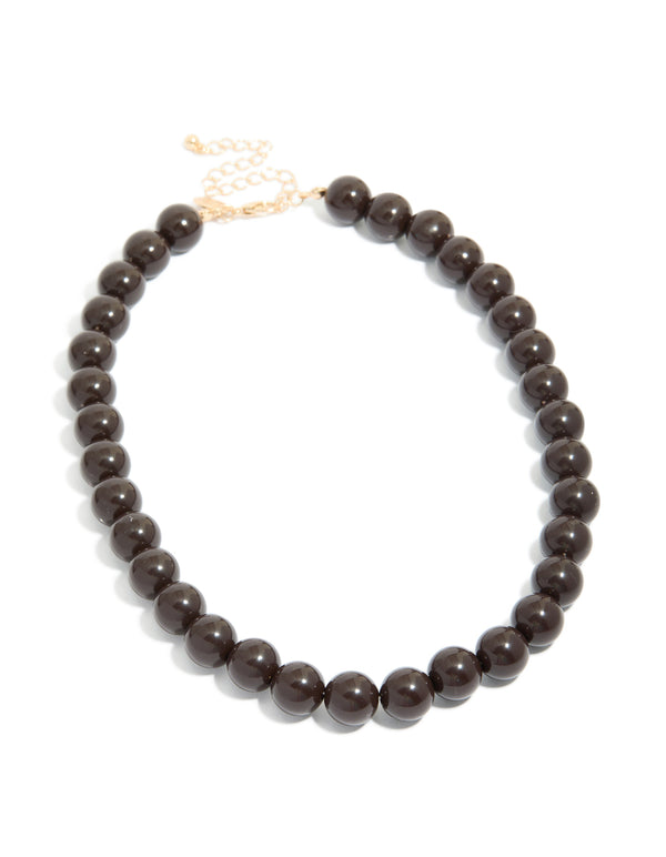 Chocolate Brown Acrylic Beaded Necklace