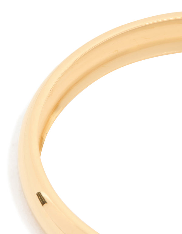 Waterproof Gold Plated Stainless Steel Round Smooth Bangle