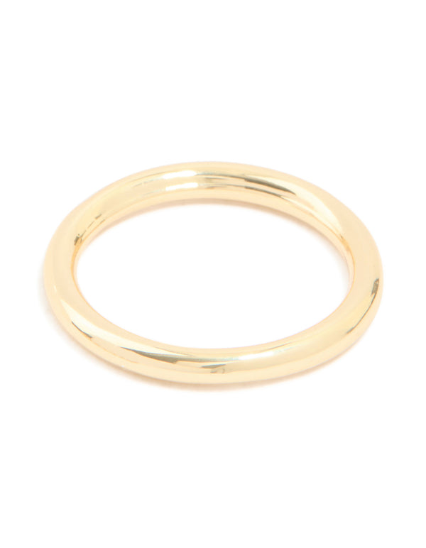 Cream Acrylic & Gold Cubic Zirconia Rings 3-Pack