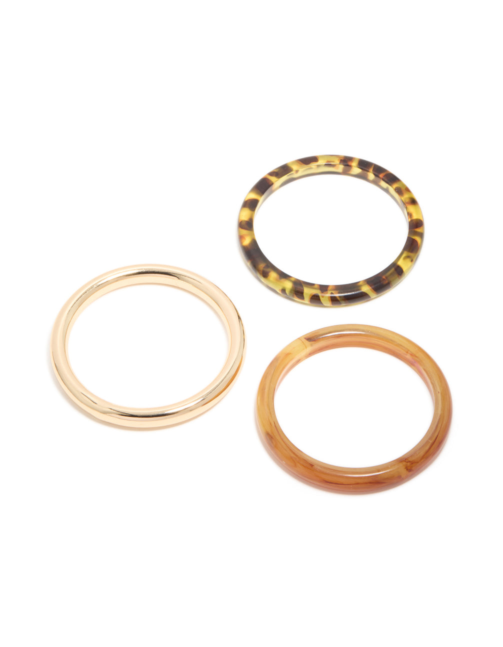Gold & Brown Acrylic Bangles 3-Pack