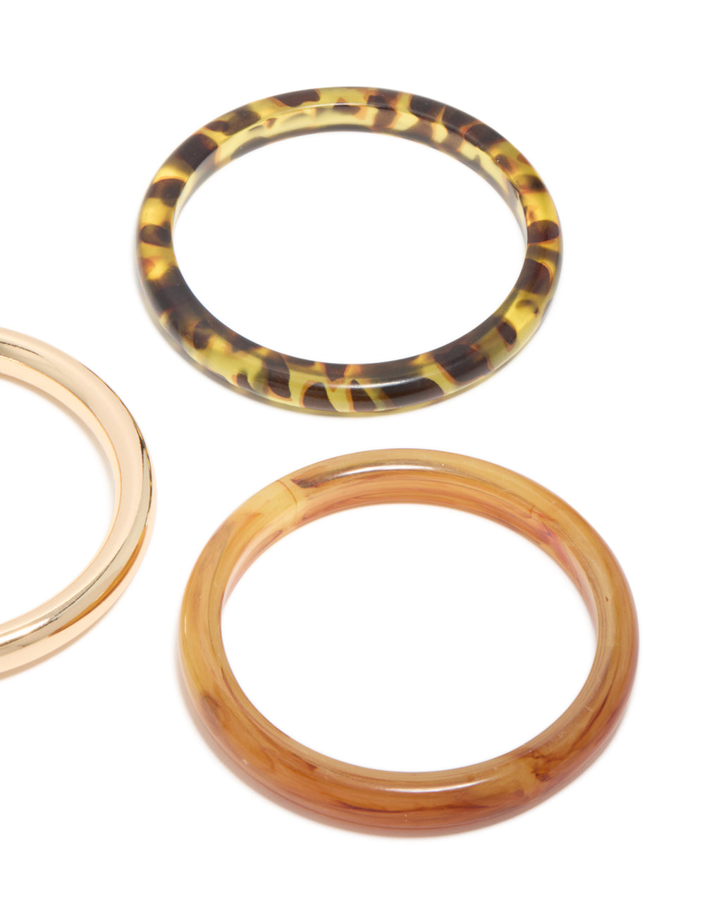 Gold & Brown Acrylic Bangles 3-Pack