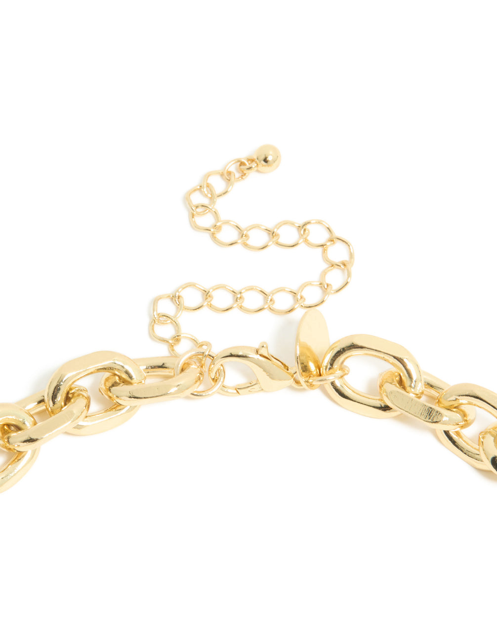 Gold Plated Large Circle Link Chain Necklace