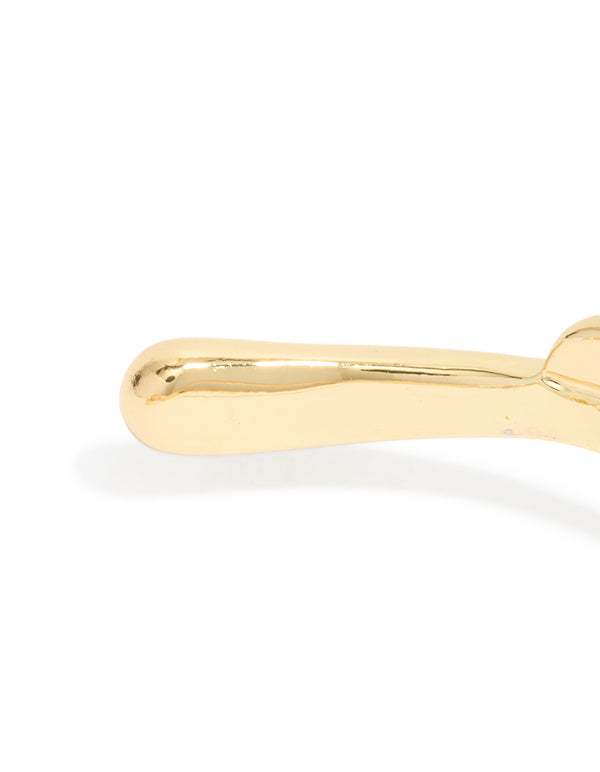 Gold Plated Organic Open Wave Wrist Cuff
