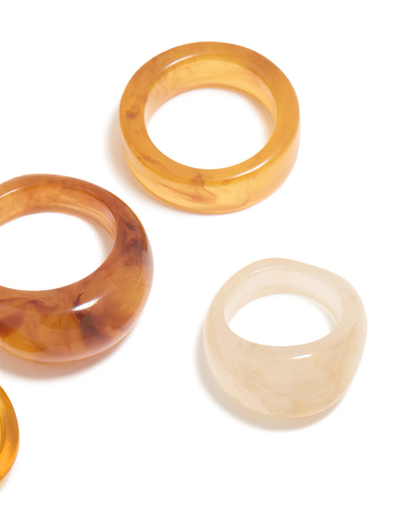 Brown & White Acrylic Cigar Bubble Rings 6-Pack