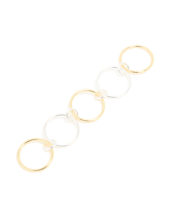 Mixed Metal Solid Link Rings 5 Pack