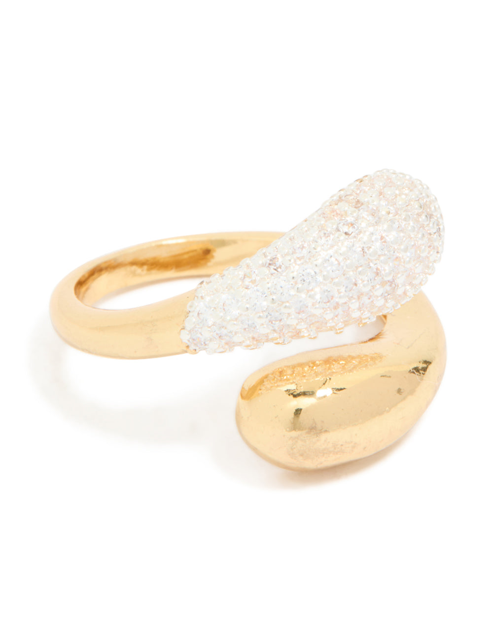 Mixed Metal Plated Cubic Zirconia Pavé Wrap Ring