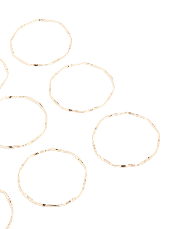 Gold Textured Wavy Bangles 9-Pack