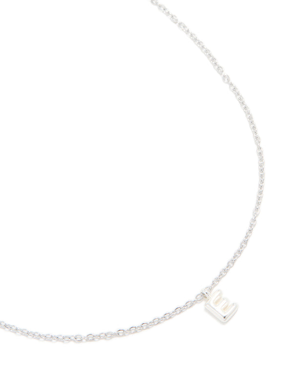 Waterproof Stainless Steel Mini Bubble Letter E Necklace
